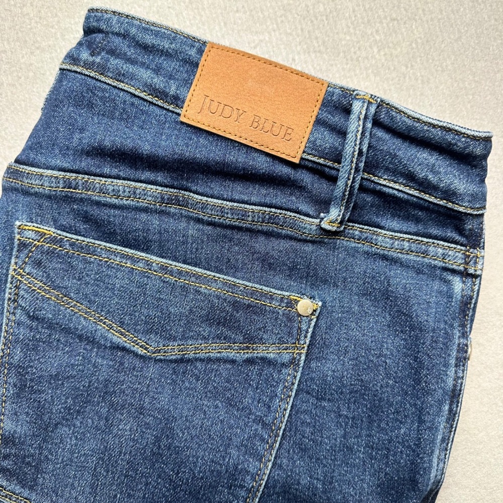 Judy Blue Straight Leg Jeans Womens 18W Blue Dark Wash High Rise Stretch